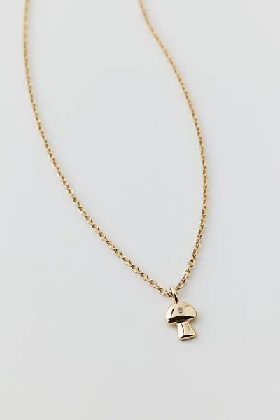 Five And Two Jewelry Freya Mushroom Charm Necklace In Gold, Women's At Urban Outfitters