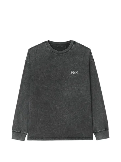 Five Cm Acid-wash Logo-print T-shirt In Animal Print