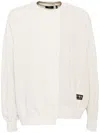 Five Cm Asymmetric Patchwork Sweatshirt In 白色