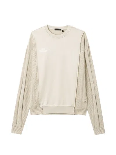 Five Cm Cable-knit Panelled Sweater In Neutral