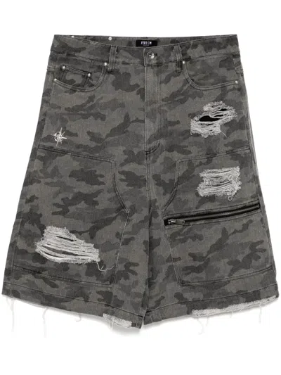 Five Cm Camo-printed Shorts In Grau