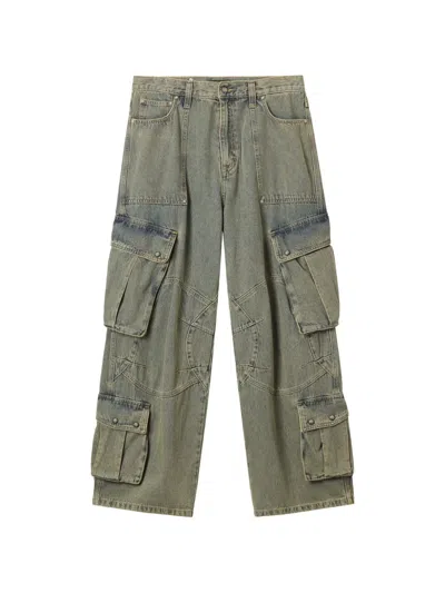 Five Cm Cargo-pocket Jeans In Green