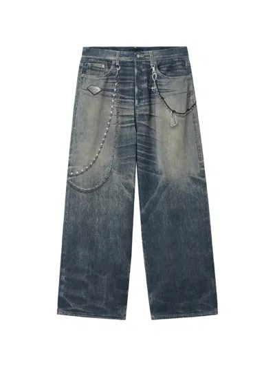Five Cm Jeans Mit Ketten In Blue