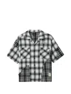 Five Cm Check Patch Shirt In Black