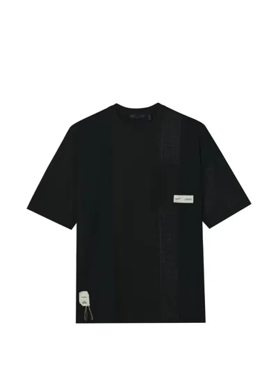 Five Cm T-shirt Mit Kariertem Einsatz In Black