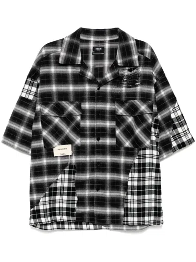 Five Cm Kariertes Hemd In Schwarz