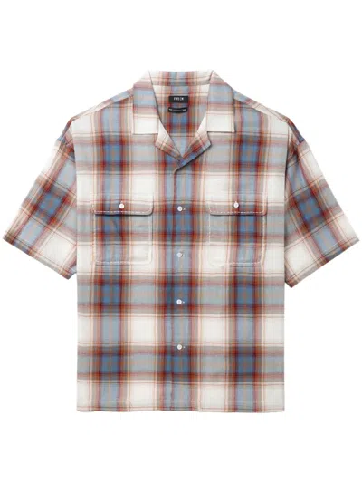 Five Cm Checked Short-sleeve Shirt In Blue