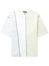 Five Cm Colour-block Cotton-blend T-shirt In White