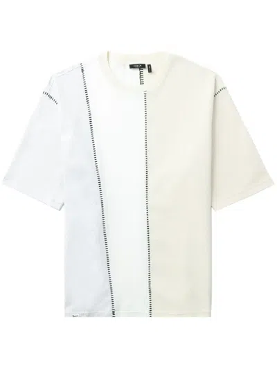 Five Cm Colour-block Cotton-blend T-shirt In White