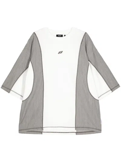 Five Cm T-shirt In Colour-block-optik In Weiss