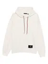 Five Cm Contrast-stitch Hoodie In White
