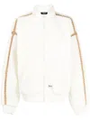 Five Cm Contrasting-trim Faux-shearling Bomber Jacket In White