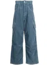 Five Cm Corduroy Cargo Trousers In Blue