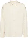 Five Cm Corduroy-panel Button-up Shirt In Neutrals