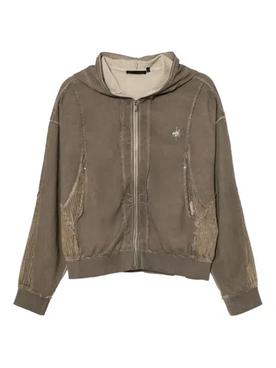 Five Cm Corduroy-patch Hoodie In Brown