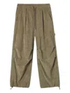 Five Cm Corduroy Pleated-front Trousers In Green
