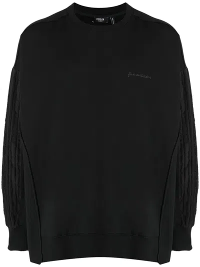 Five Cm Distressed-effect Cotton Sweatshirt In Black