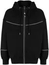 Five Cm Distressed Hooded Jacket In Black