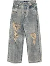 Five Cm Jeans In Distressed-optik In Blau