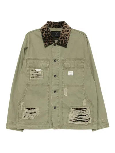 Five Cm Distressed Shirt Jacket In Multi