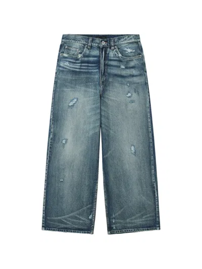 Five Cm Distressed Wide-leg Jeans In Multi