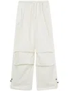 Five Cm Drawstring-ankle Cargo Trousers In White