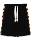 Five Cm Wide-leg Drawstring Cotton Shorts In Black