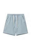 Five Cm Drawstring Textured Shorts In Blue