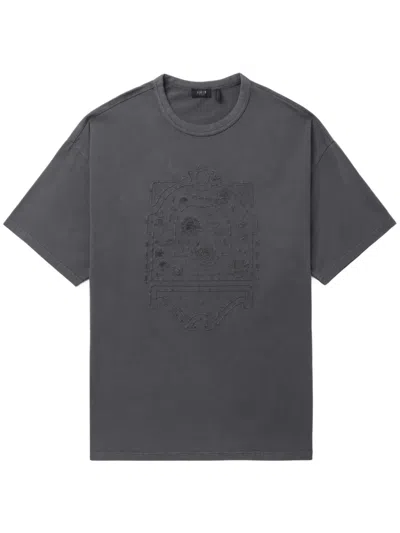 Five Cm Embroidered Cotton T-shirt In Grey