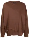 Five Cm Embroidered Patchwork Sweatshirt In Brown