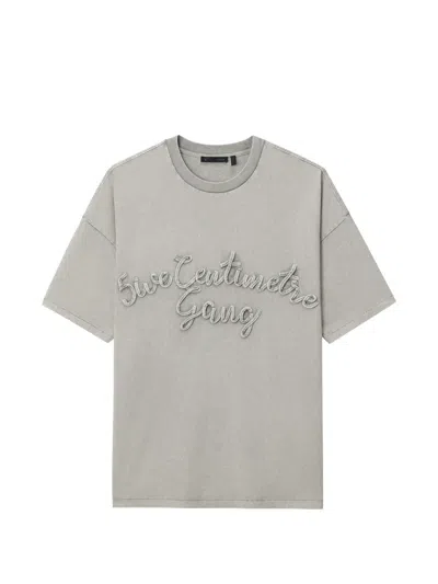 Five Cm Embroidered T-shirt In Gray