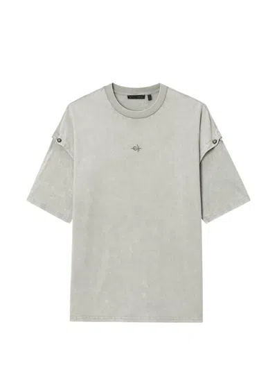 Five Cm Embroidered-logo T-shirt In Gray