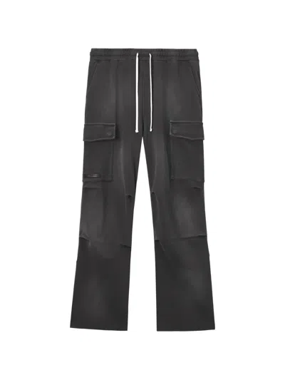Five Cm Faded-effect Cargo Pants In Black
