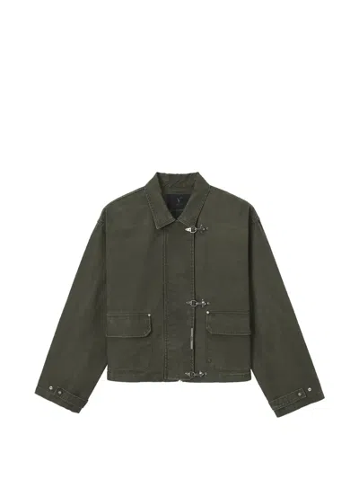 Five Cm Flap-pocket Toggle Jacket In Green