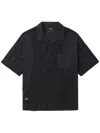 Five Cm Geometric-pattern Cotton Shirt In Black