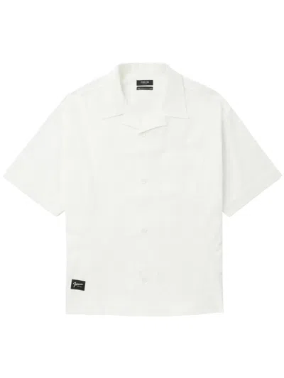 Five Cm Geometric-pattern Cotton Shirt In White