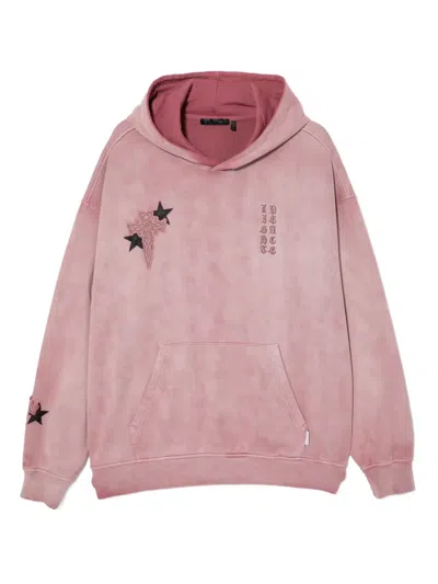 Five Cm Graphic-embroidered Hoodie In Pink