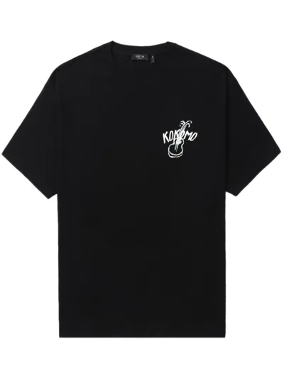 Five Cm Graphic-print Cotton T-shirt In Black