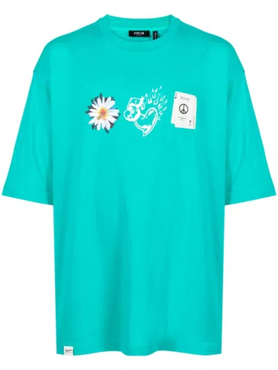Five Cm Graphic-print Cotton T-shirt In Green