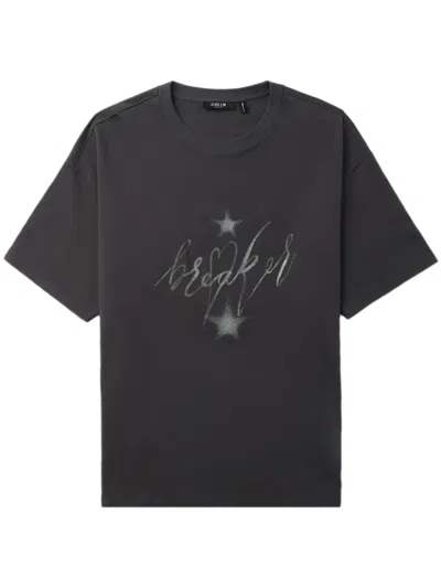 Five Cm Graphic-print Cotton T-shirt In Grey