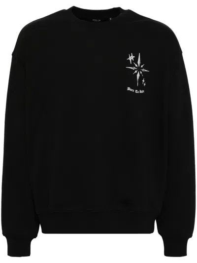 Five Cm Graphic Print Sweatshirt In 黑色