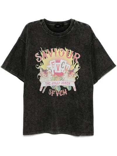 Five Cm T-shirt Mit Grafischem Print In Schwarz