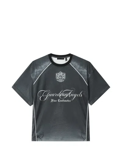 Five Cm Graphic-print Mesh T-shirt In Black