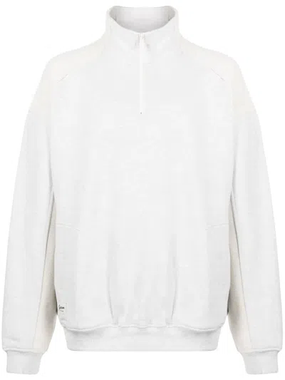 Five Cm Half-zip Cotton Sweatshirt In Grey