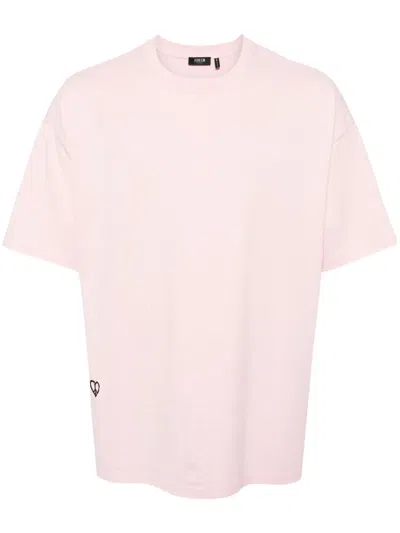 Five Cm Heart Peace-print Cotton T-shirt In Pink