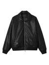 Five Cm High-neck Ribbed-cuff Jacket In Black