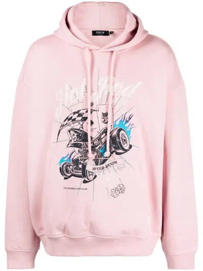 Five Cm Hot Rod Hellcat Print Hoodie In Pink