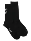 Five Cm Intarsia-knit Logo Socks In Black