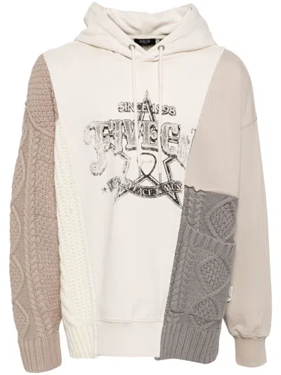 Five Cm Knitted-panel Hoodie In 中性色