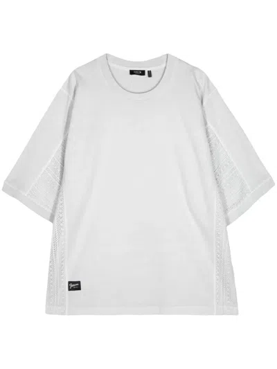Five Cm Lace-panelled Cotton T-shirt In Blue